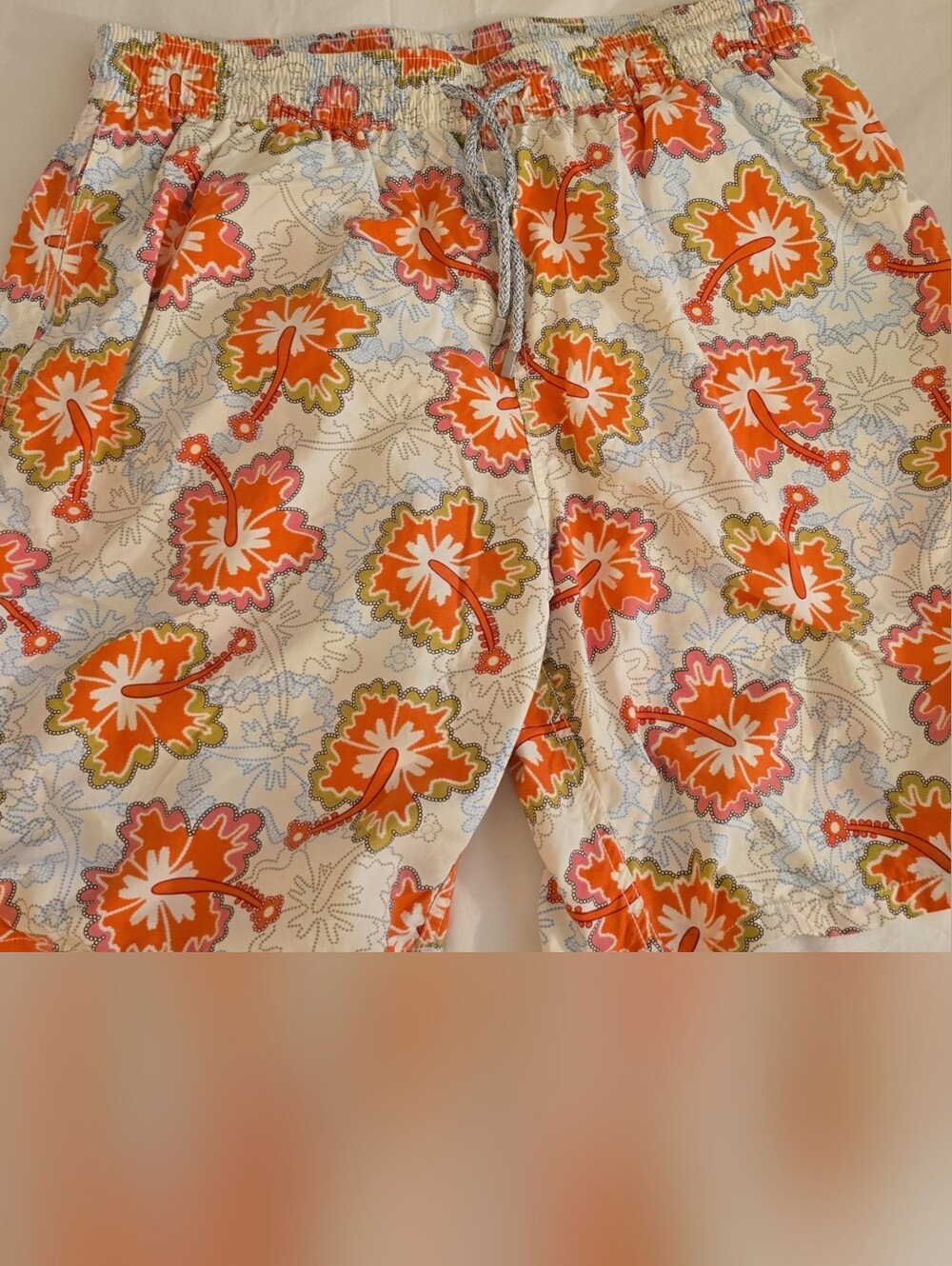 Vilebrequin Orange & White Floral Elastic-Waist Bermudas